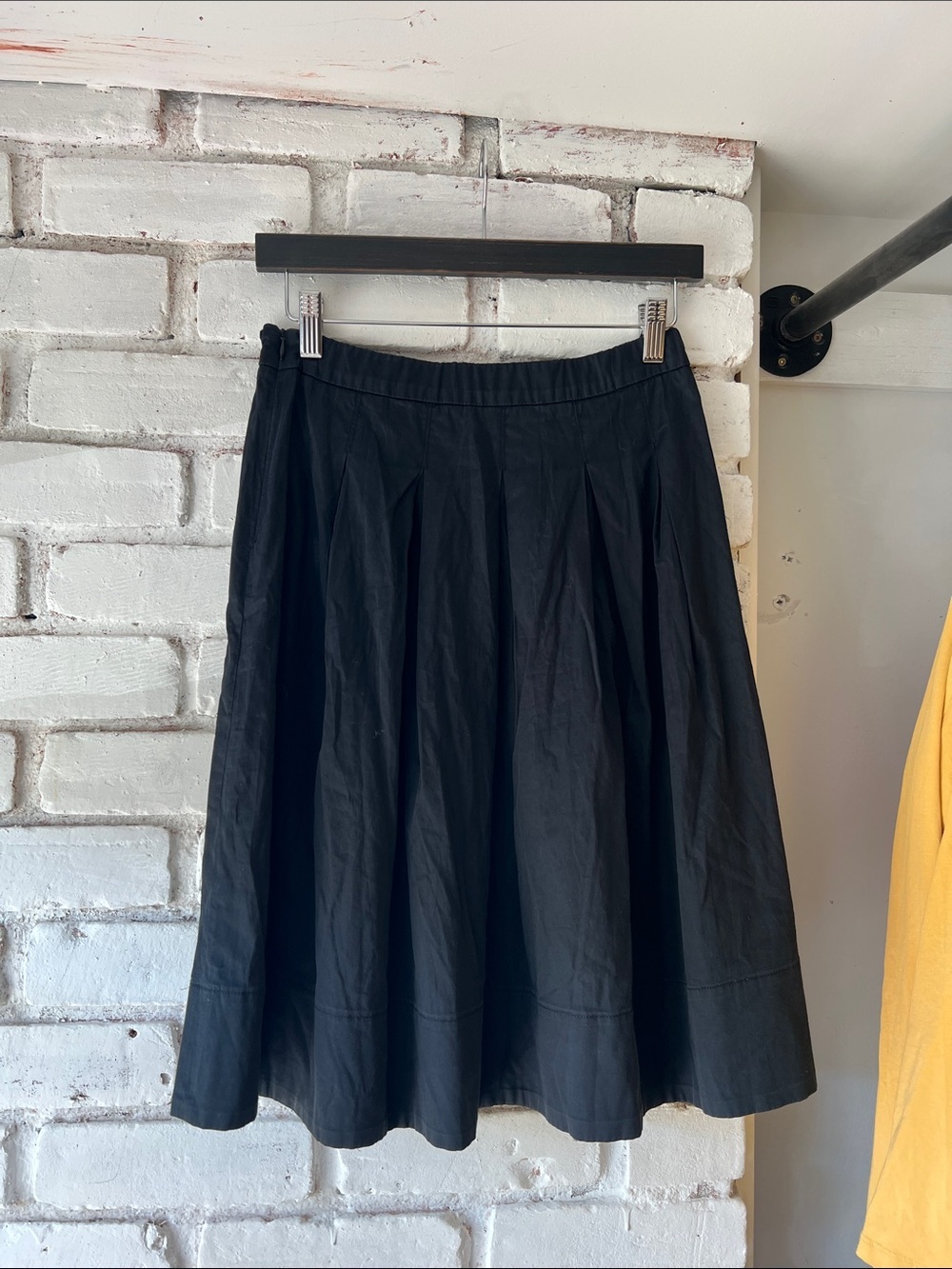Teenflo Classic Black A-Line Skirt pleated midi length skirt
